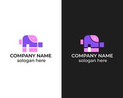 Creative modern elephant icon logo design template for company vector