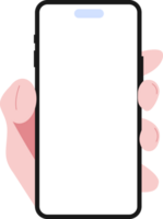 gemakkelijk vlak hand- Holding telefoon mockup illustratie png