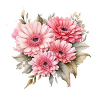 akvarell blombukett png