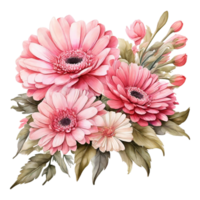 bouquet de fleurs aquarelle png