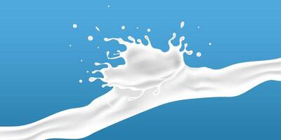 splash milky waves additional elements of milk design vector