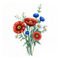 buquê de flores em aquarela png