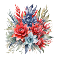 bouquet de fleurs aquarelle png