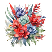 bouquet de fleurs aquarelle png