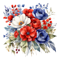 bouquet de fleurs aquarelle png