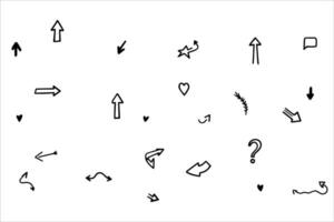 Arrow set hand drawn illustration vector