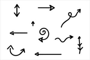 flecha conjunto mano dibujado ilustración vector