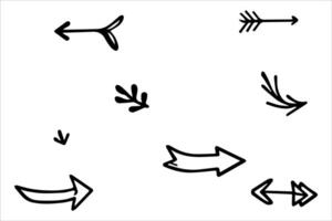 Arrow set hand drawn illustration vector