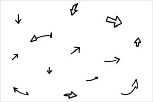 flecha conjunto mano dibujado ilustración vector