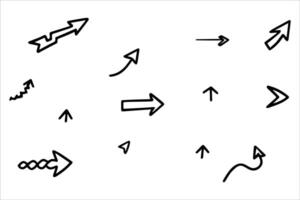 Arrow set hand drawn illustration vector