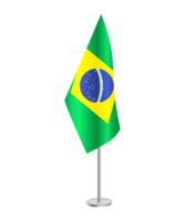 Flag of Brazil with silver pole png