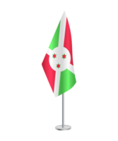 Flag of Burundi with silver pole png