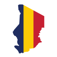 Map of Chad with flag png