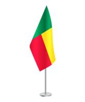 Flag of Benin with silver pole png