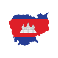 Map of Cambodia with flag png