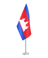 Flag of Cambodia with silver pole png