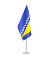 Flag of Bosnia Herzegovina with silver pole png