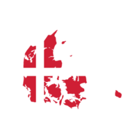 Map of Denmark with flag.Flag map of Denmark png