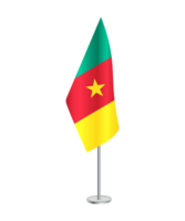 Flag of Cameroon with silver pole png