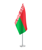 Flag of Belarus with silver pole png