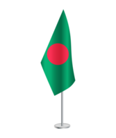 flagga av bangladesh med silver- Pol png