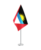 Flag of Antigua and Barbuda with silver pole png