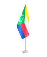 Flag of Comoros with silver pole png