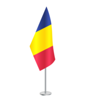 Flag of Chad with silver pole png