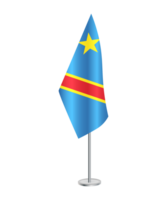 bandeira do democrático república do a Congo com prata pólo png