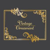 Golden Vintage frame Ornament in square Size. Golden Border ornament. Suitable for wedding invitation card, luxury name tag and label. vector