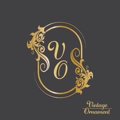 Golden Vintage frame Ornament in Circle Shape .Golden Ring Border ornament. golden oval ornament Suitable for wedding invitation card and label.