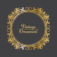 Golden Vintage frame Ornament in Circle Shape .Golden Ring Border ornament. golden oval ornament Suitable for wedding invitation card and label. vector