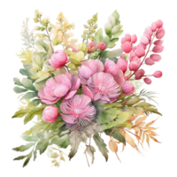 buquê de flores em aquarela png