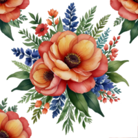 bouquet di fiori ad acquerello png