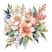 bouquet di fiori ad acquerello png