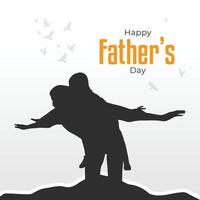 Happy father's day silhouette illustration vector