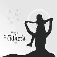 Happy father's day silhouette illustration vector