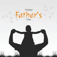 Happy father's day silhouette illustration vector