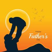 Happy father's day silhouette illustration vector