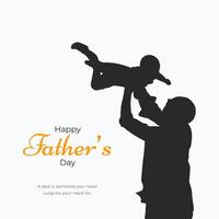 Happy father's day silhouette illustration vector