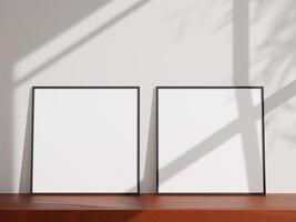 Minimal picture poster frame mockup on the table photo