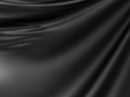 Black luxury fabric background with copy space photo