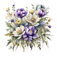 bouquet de fleurs aquarelle png