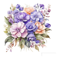 akvarell blombukett png