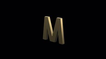hoge kwaliteit 3d gouden alfabet brieven visualisatie - bewerkte voor zichtbaar uitmuntendheid video