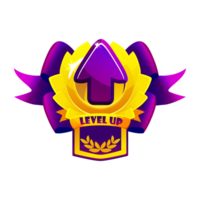 Level UP award badge, Medal of the achievement with an arrow. png