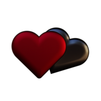 Pair of red hearts Red and Black png