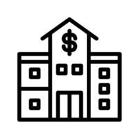 business center icon building. with dollar symbol outline graphic design. vector