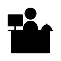 Receptionist service solid icon. symbols for help in hotels icons graphic design. vector