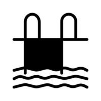 Swimming pool solid icon. swim ladder graphic design symbol. vector